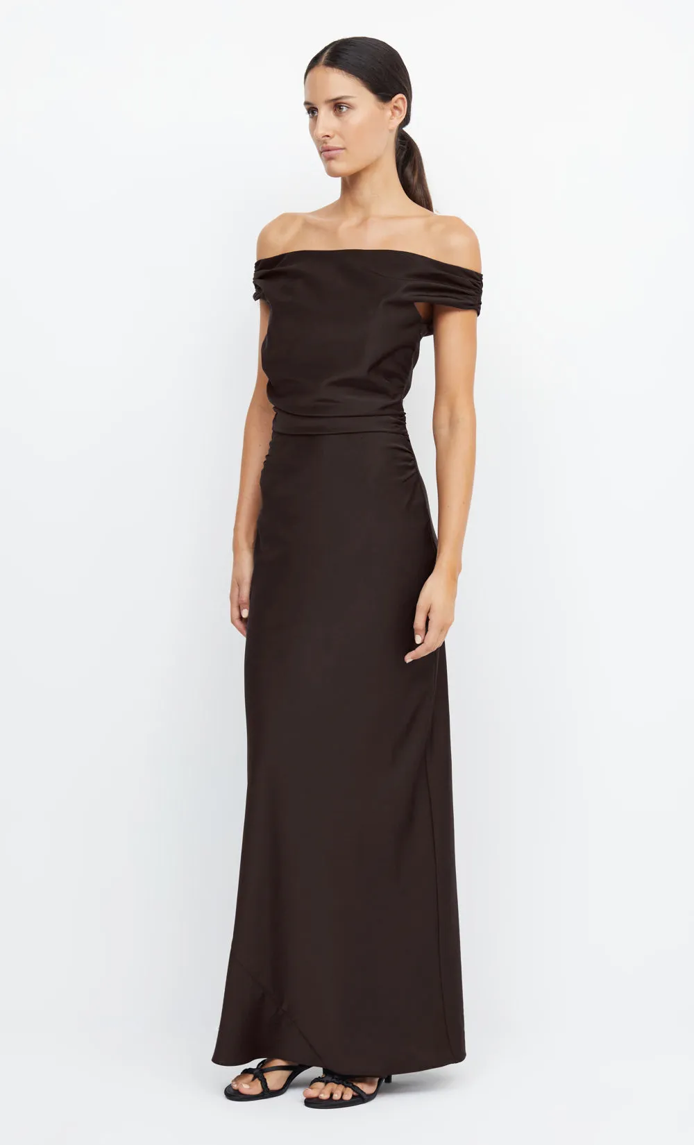 ETERNITY OFF SHOULDER MAXI - DARK CHOCOLATE sold by bec + bridge product image thumbnail 3