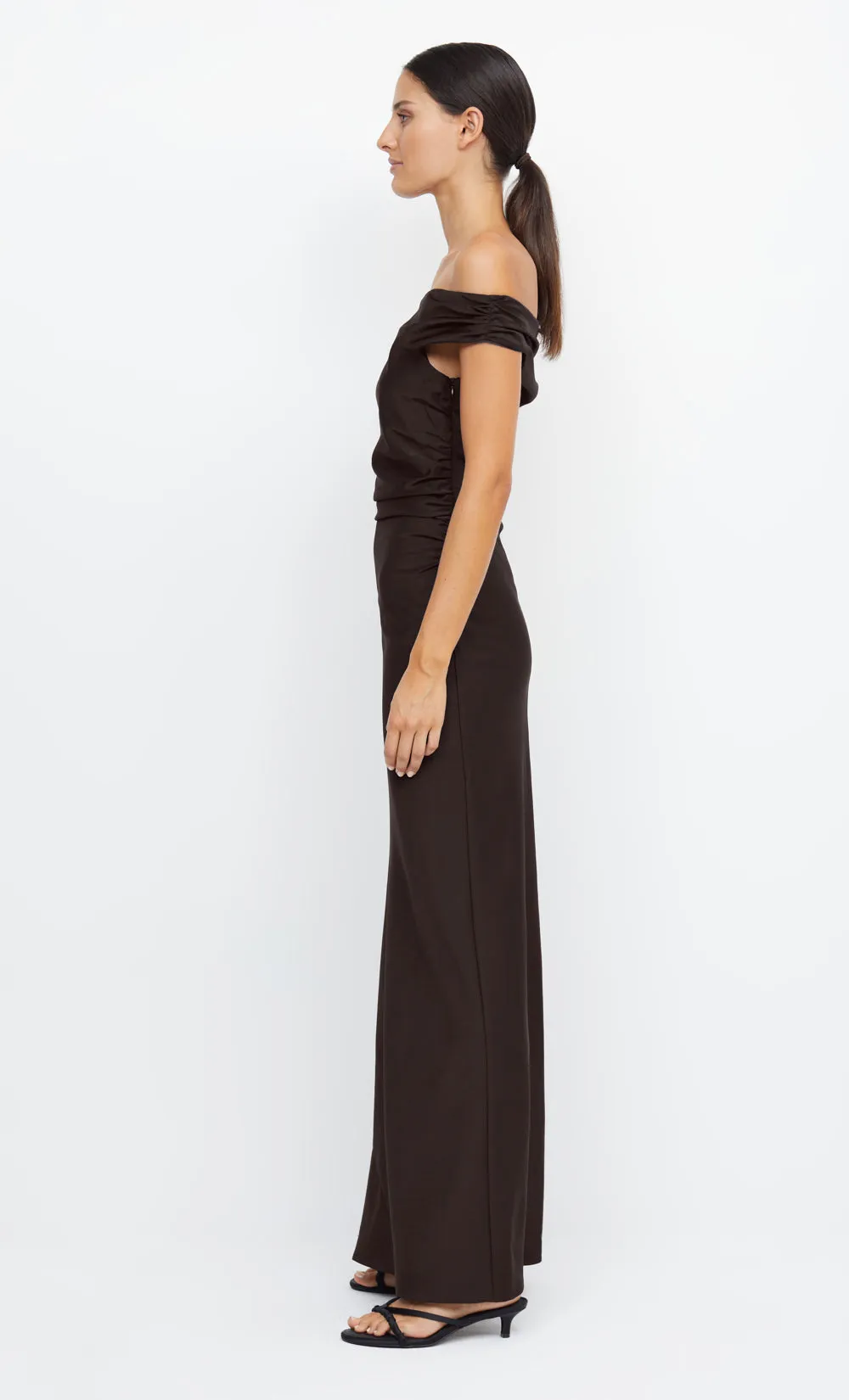 ETERNITY OFF SHOULDER MAXI - DARK CHOCOLATE sold by bec + bridge product image thumbnail 4