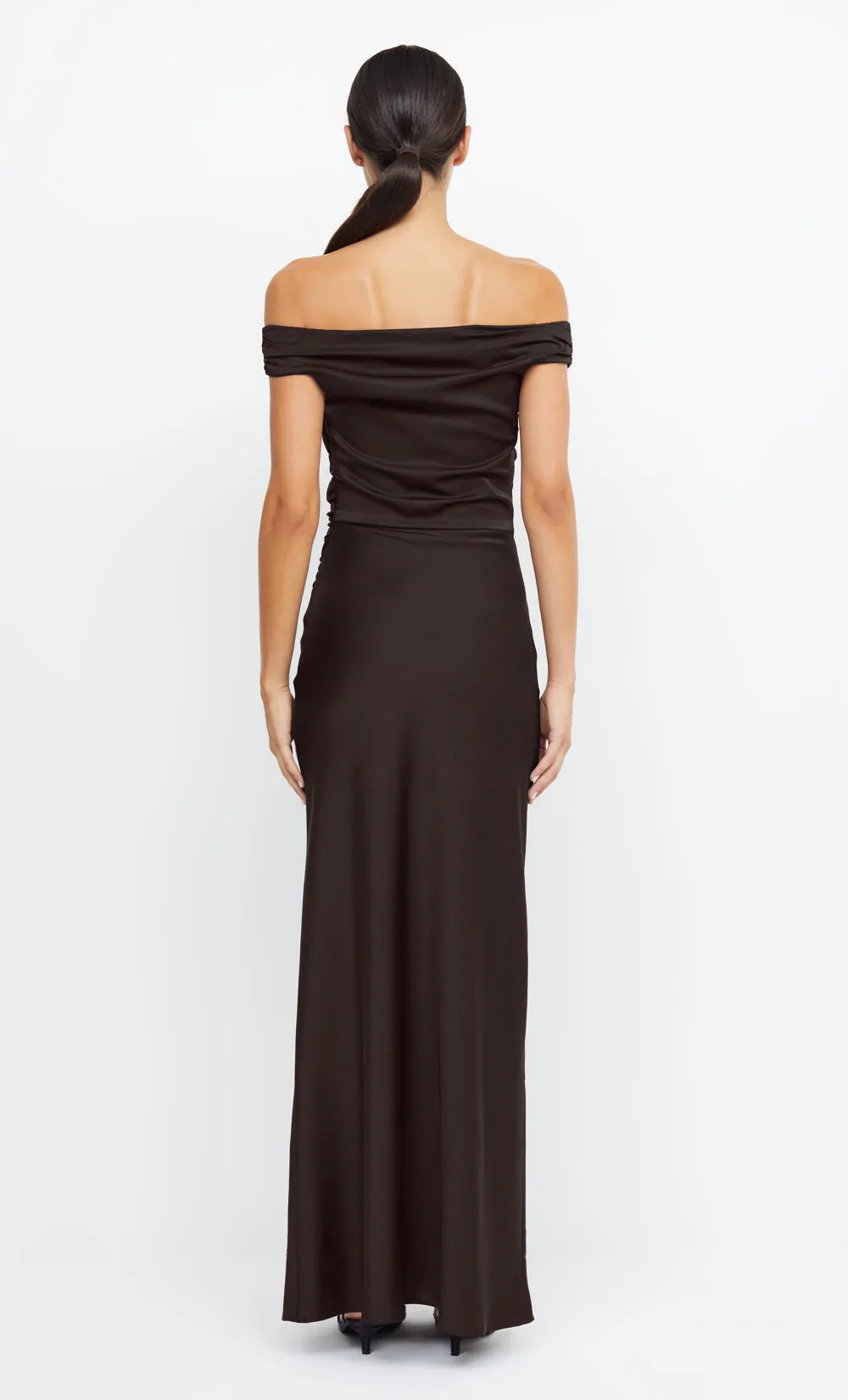 ETERNITY OFF SHOULDER MAXI - DARK CHOCOLATE sold by bec + bridge product image thumbnail 2