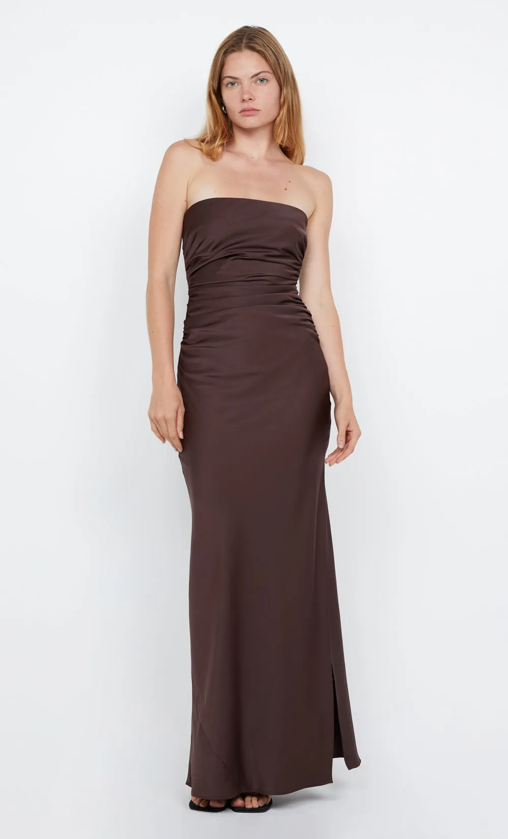 ETERNITY STRAPLESS MAXI DRESS - DARK CHOCOLATE sold by bec + bridge