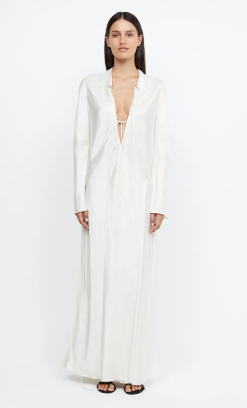 EMERY LONG SLEEVE TIE MAXI DRESS - IVORY sold by bec + bridge
