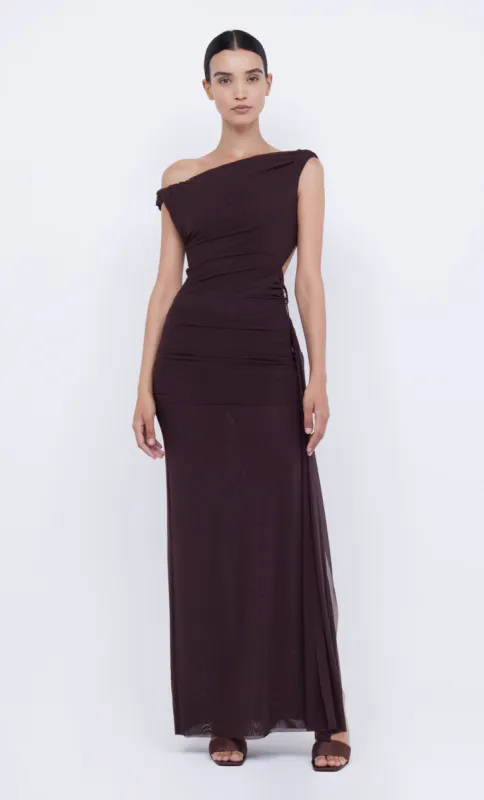 KAILANI ASYM DRESS - CHOCOLATE sold by bec + bridge