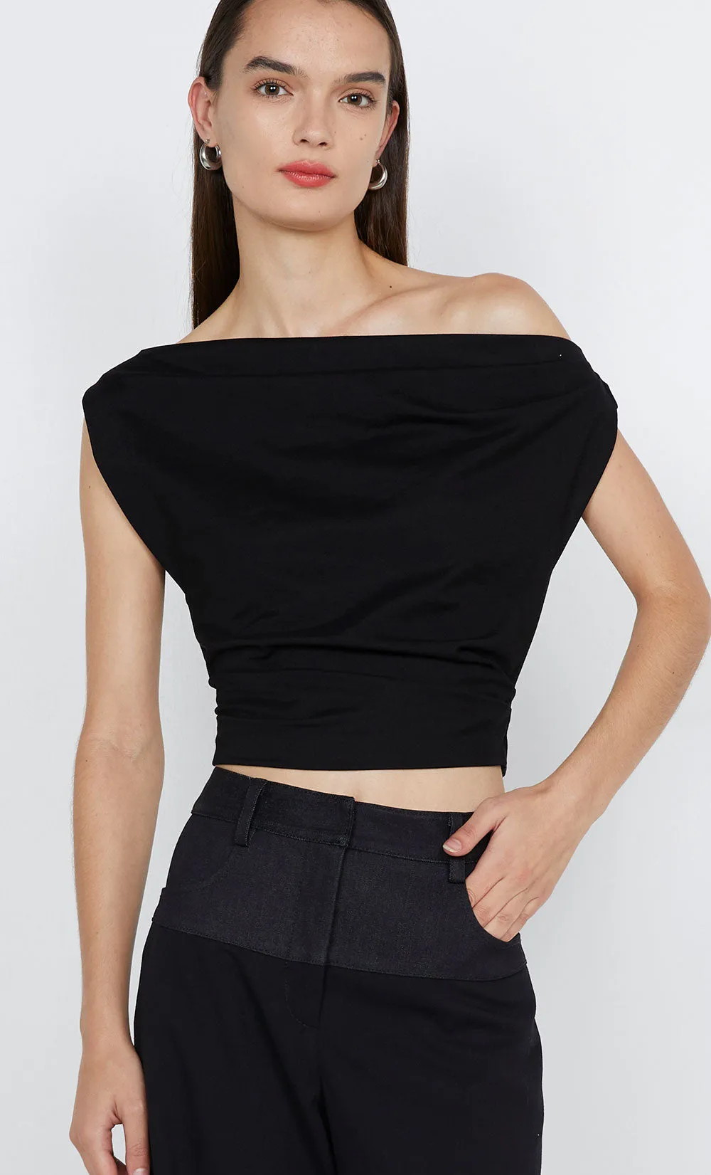 SORAYA BOAT NECK TOP - BLACK sold by bec + bridge product image thumbnail 5