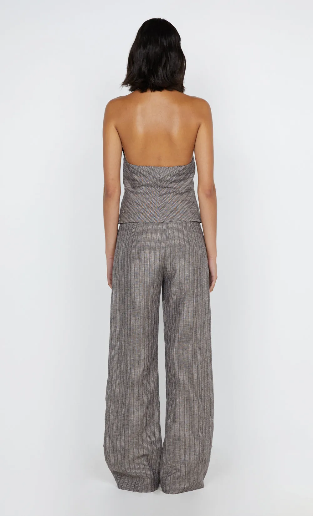 ZURI STRAIGHT LEG PANT - TAUPE/IVORY STRIPE sold by bec + bridge product image thumbnail 4