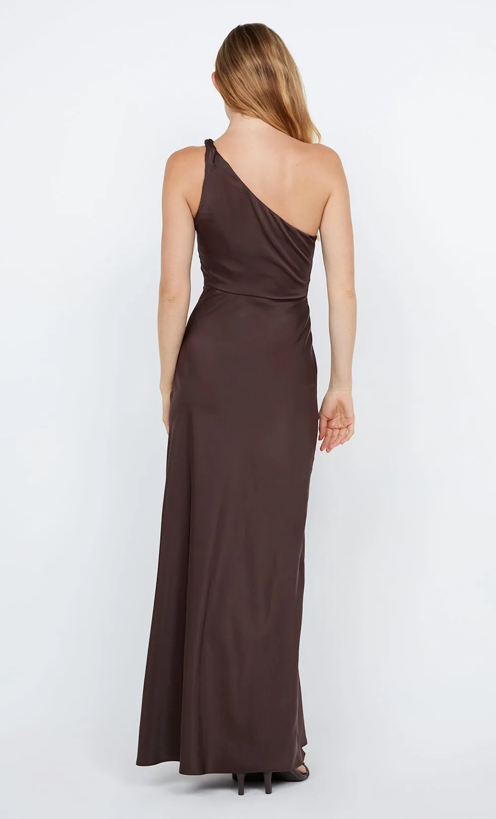LUNETTA ASYM DRESS - DARK CHOCOLATE sold by bec + bridge product image thumbnail 2