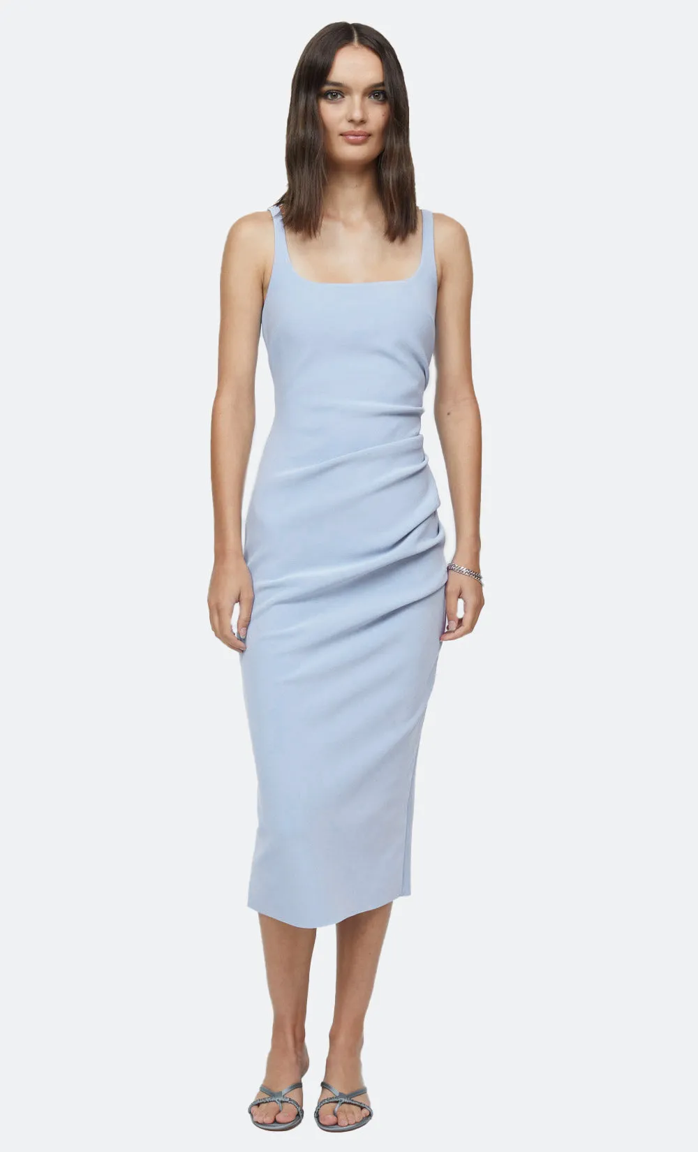 KARINA TUCK MIDI DRESS - POWDER BLUE sold by bec + bridge