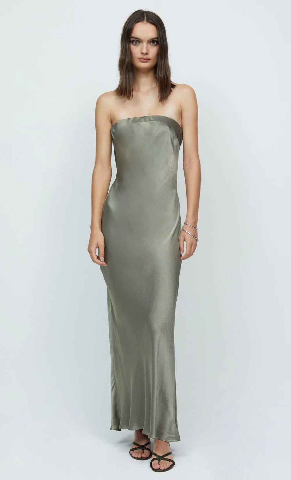 MOONDANCE STRAPLESS DRESS - OLIVE sold by bec + bridge