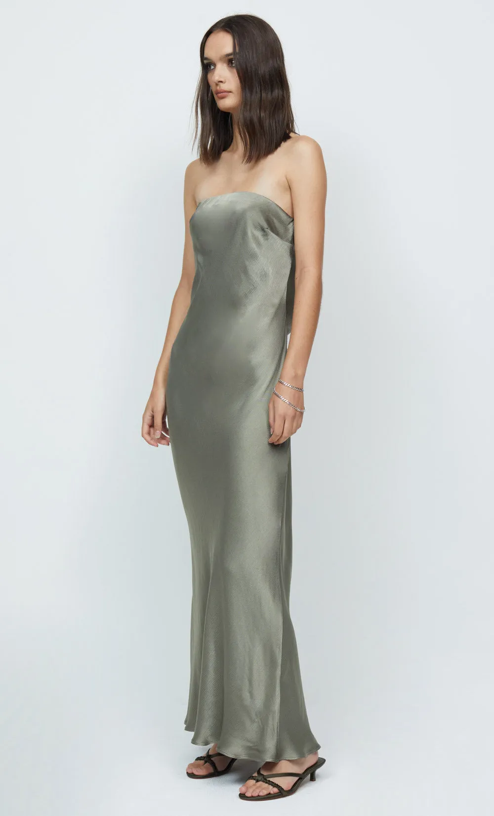 MOONDANCE STRAPLESS DRESS - OLIVE sold by bec + bridge product image thumbnail 3