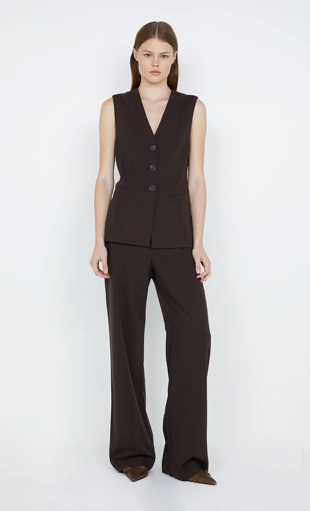 MANA STRAIGHT LEG PANT - DARK CHOC sold by bec + bridge