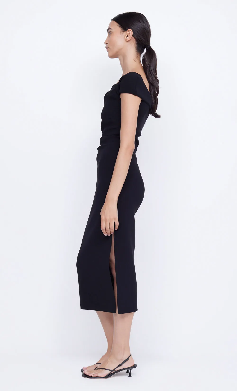 ELEA ASYM MIDI DRESS - BLACK sold by bec + bridge product image thumbnail 4