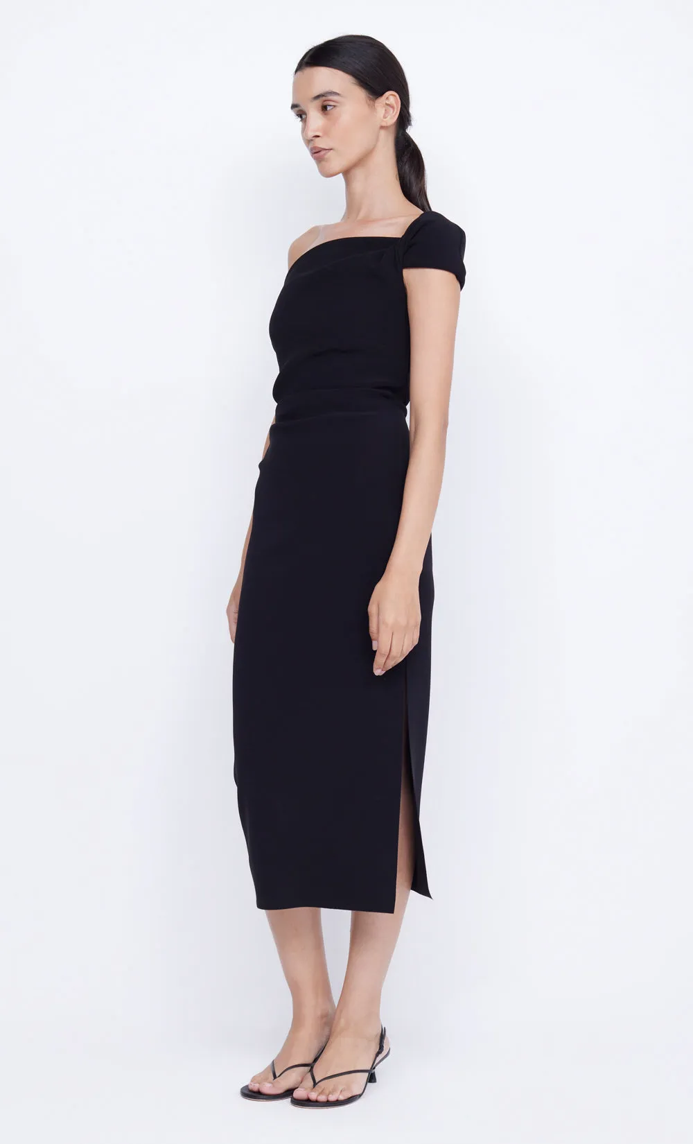 ELEA ASYM MIDI DRESS - BLACK sold by bec + bridge product image thumbnail 3