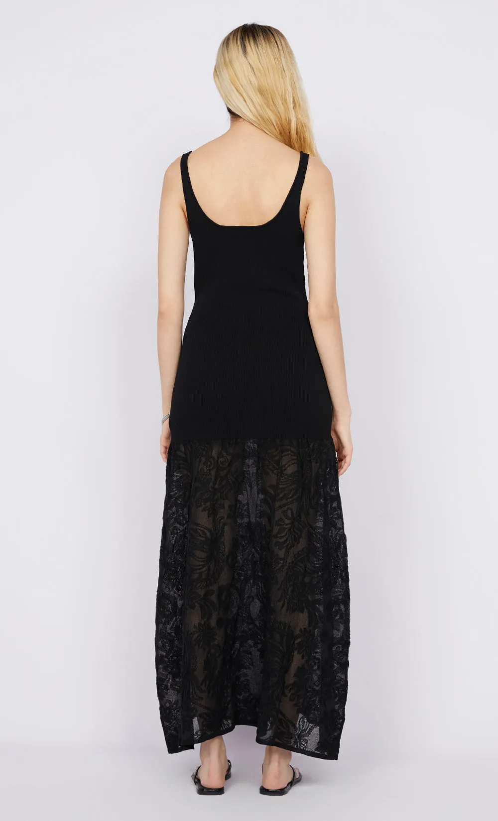 RISSA SCOOP NECK DRESS - BLACK | Parallel