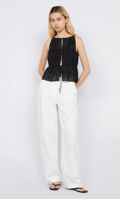 ZALEA GATHERED TOP - BLACK made by bec + bridge