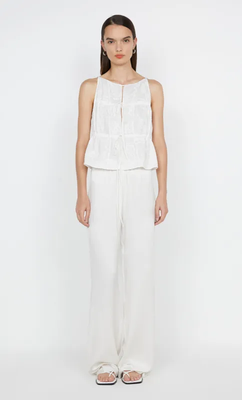 ZALEA GATHERED TOP - WHITE made by bec + bridge