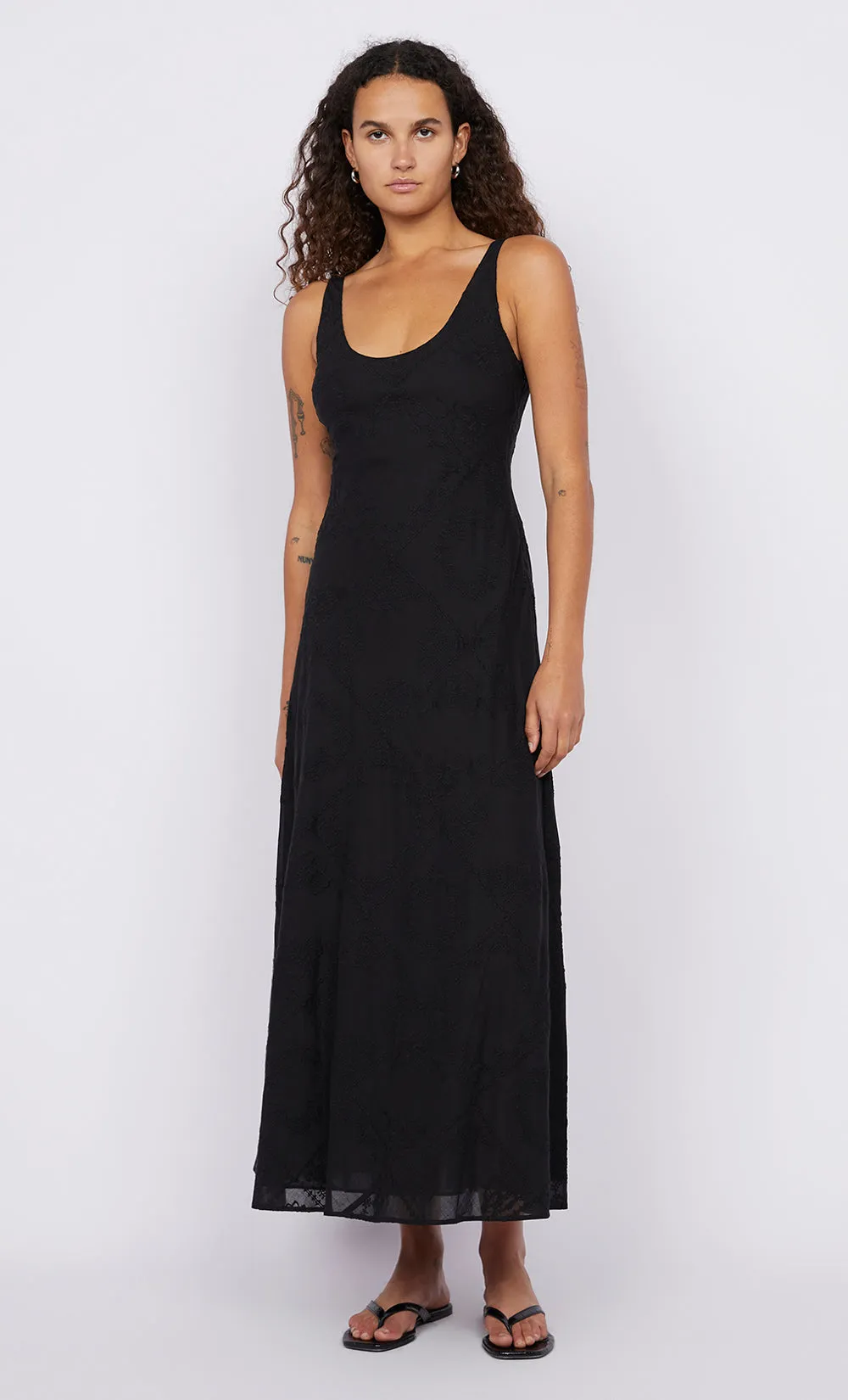 ZALEA SCOOP NECK DRESS - BLACK sold by bec + bridge