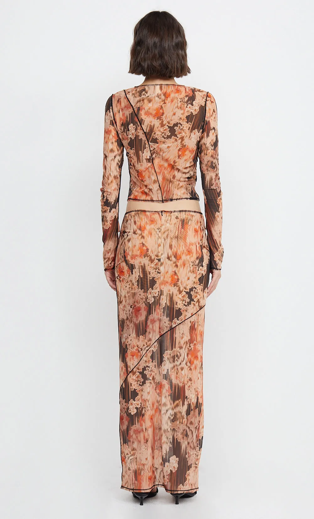 AVERIL GATHERED MAXI SKIRT - GLITCH FLORAL sold by bec + bridge product image thumbnail 5