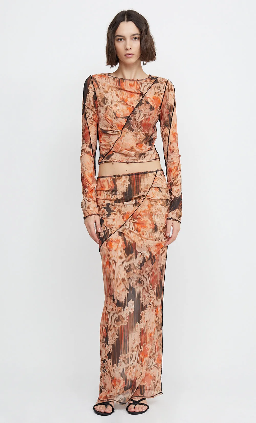 AVERIL GATHERED MAXI SKIRT - GLITCH FLORAL sold by bec + bridge product image thumbnail 2