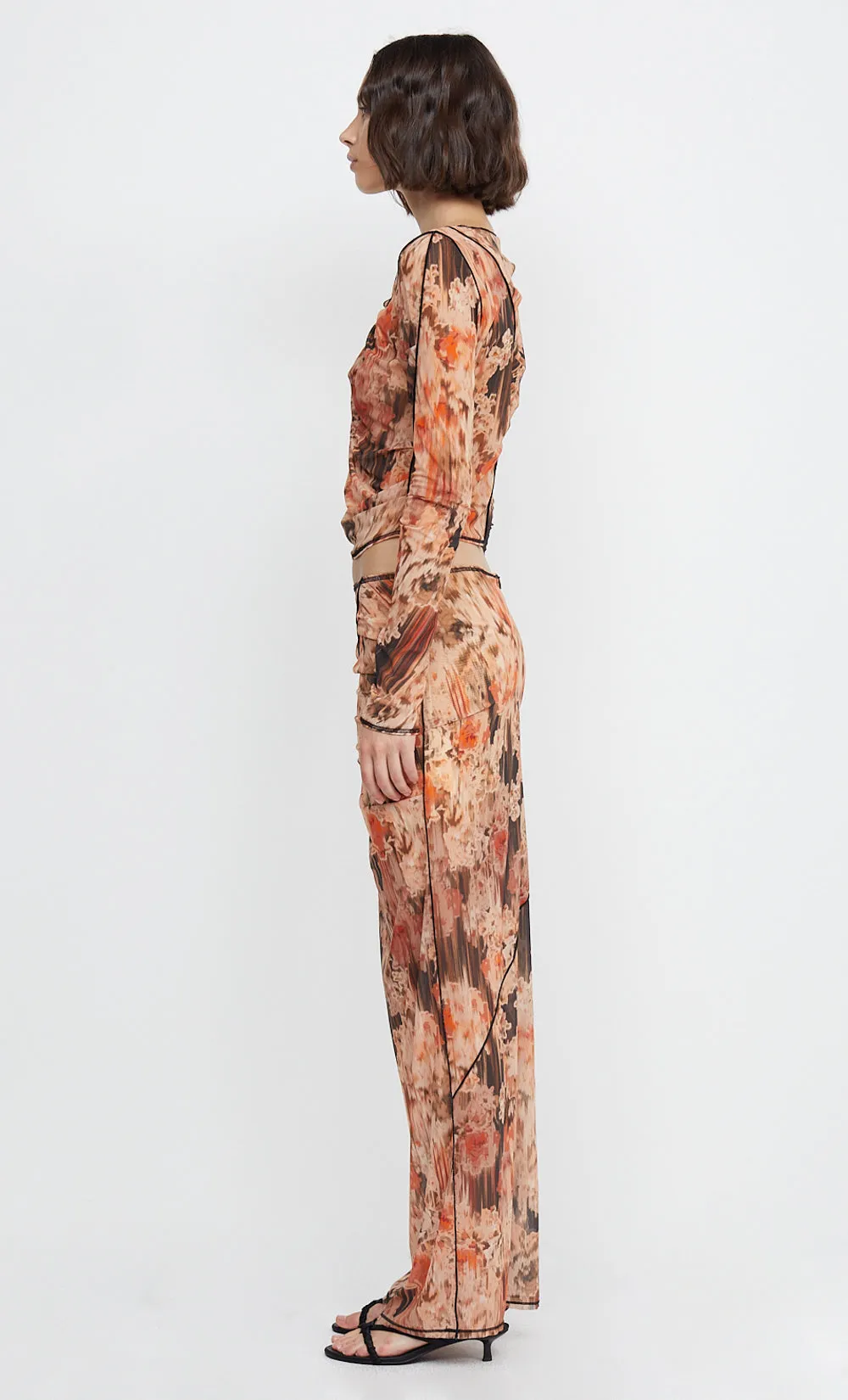 AVERIL GATHERED MAXI SKIRT - GLITCH FLORAL sold by bec + bridge product image thumbnail 4