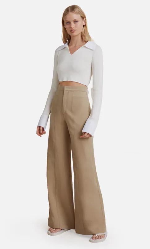 SEDONA WIDE LEG PANT - DARK BEIGE sold by bec + bridge
