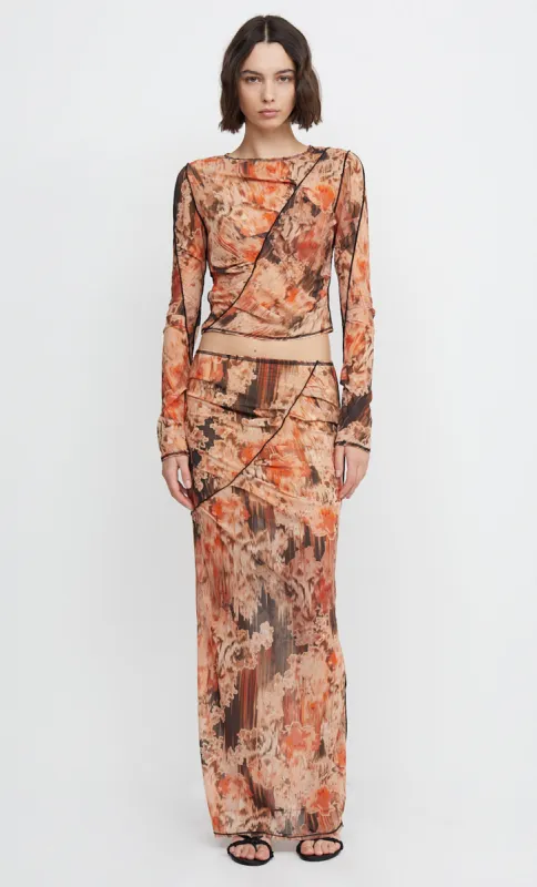 AVERIL GATHERED LONG SLEEVE TOP - GLITCH FLORAL sold by bec + bridge