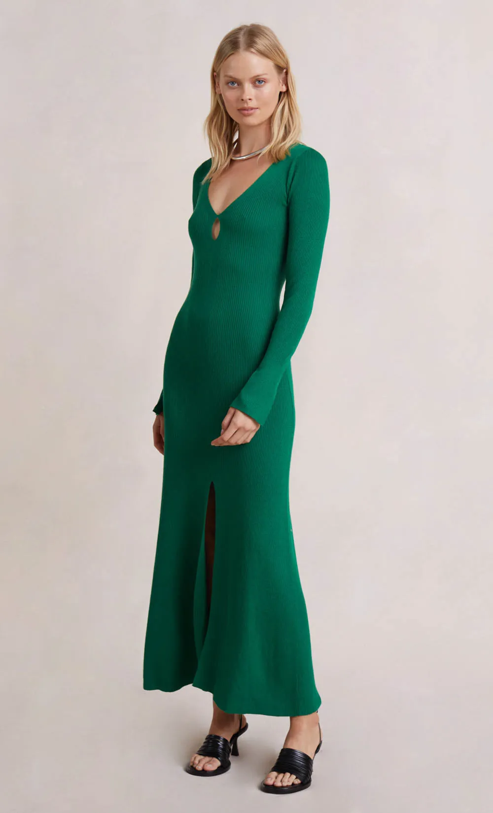 FREYA KNIT V MAXI DRESS - BOTTLE GREEN sold by bec + bridge product image thumbnail 2