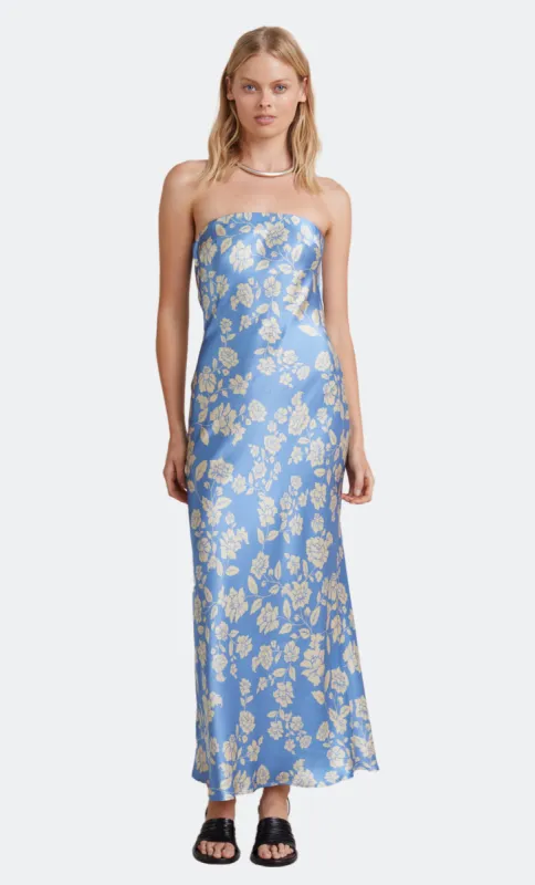 BLOSSOM STRAPLESS MAXI DRESS - BLUE PRINT sold by bec + bridge