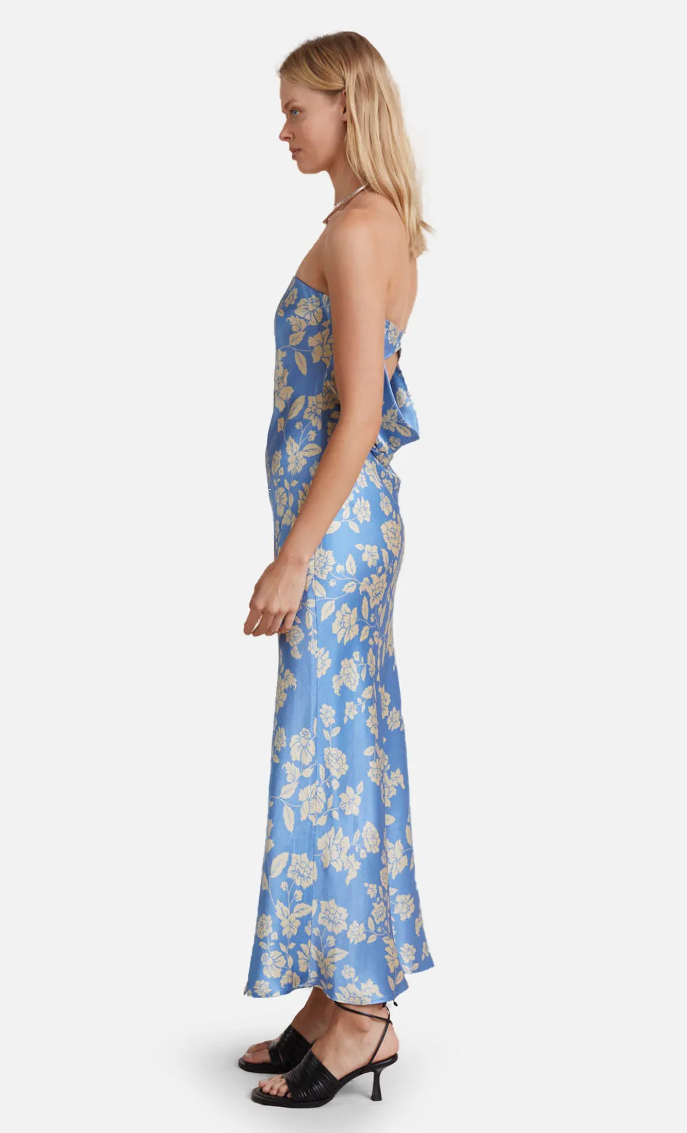 BLOSSOM STRAPLESS MAXI DRESS - BLUE PRINT sold by bec + bridge product image thumbnail 4