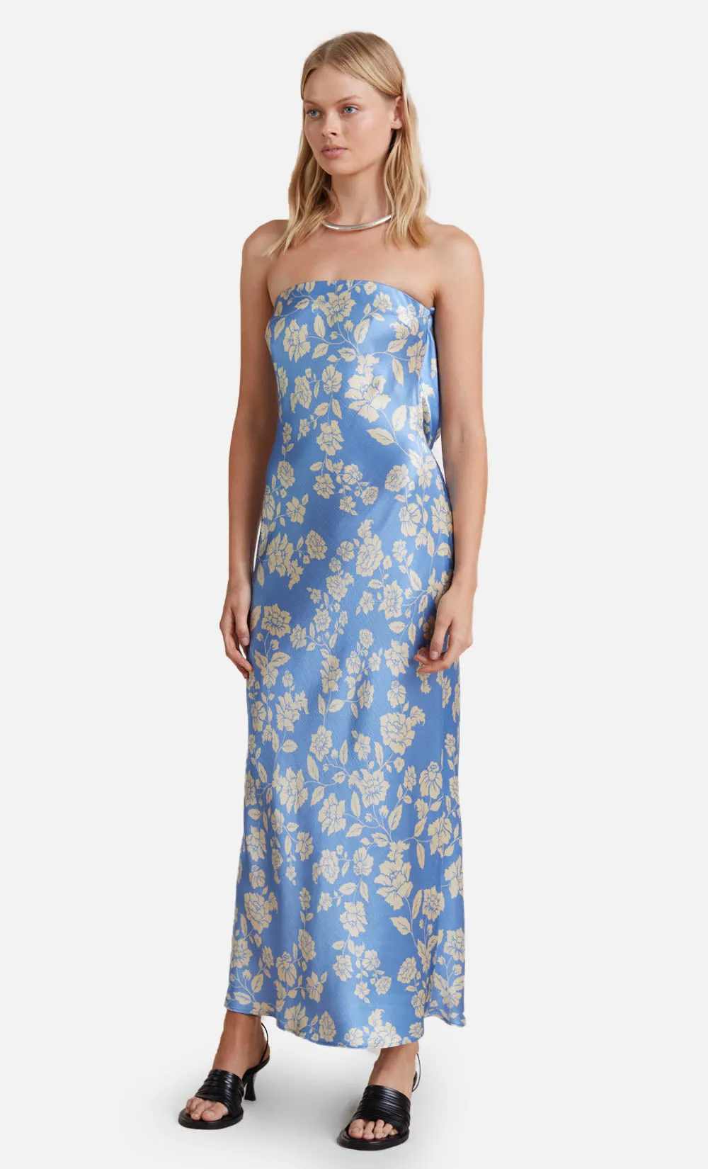 BLOSSOM STRAPLESS MAXI DRESS - BLUE PRINT sold by bec + bridge product image thumbnail 3