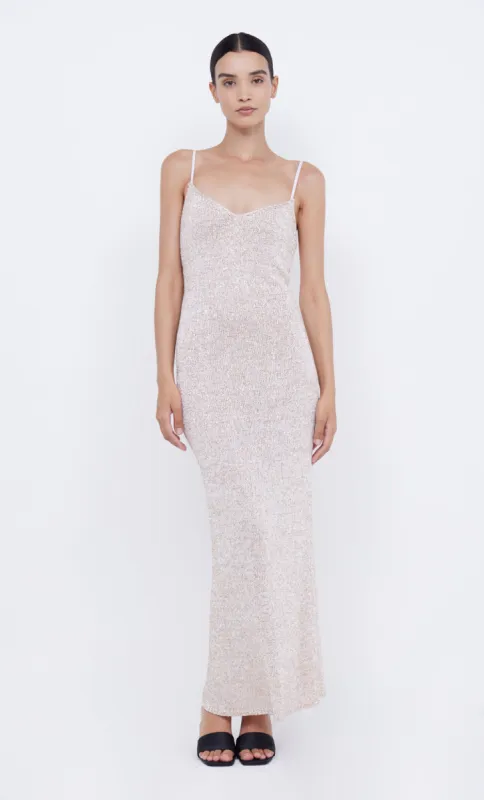 SADIE SEQUIN KNIT SLIP DRESS - ROSE GOLD sold by bec + bridge