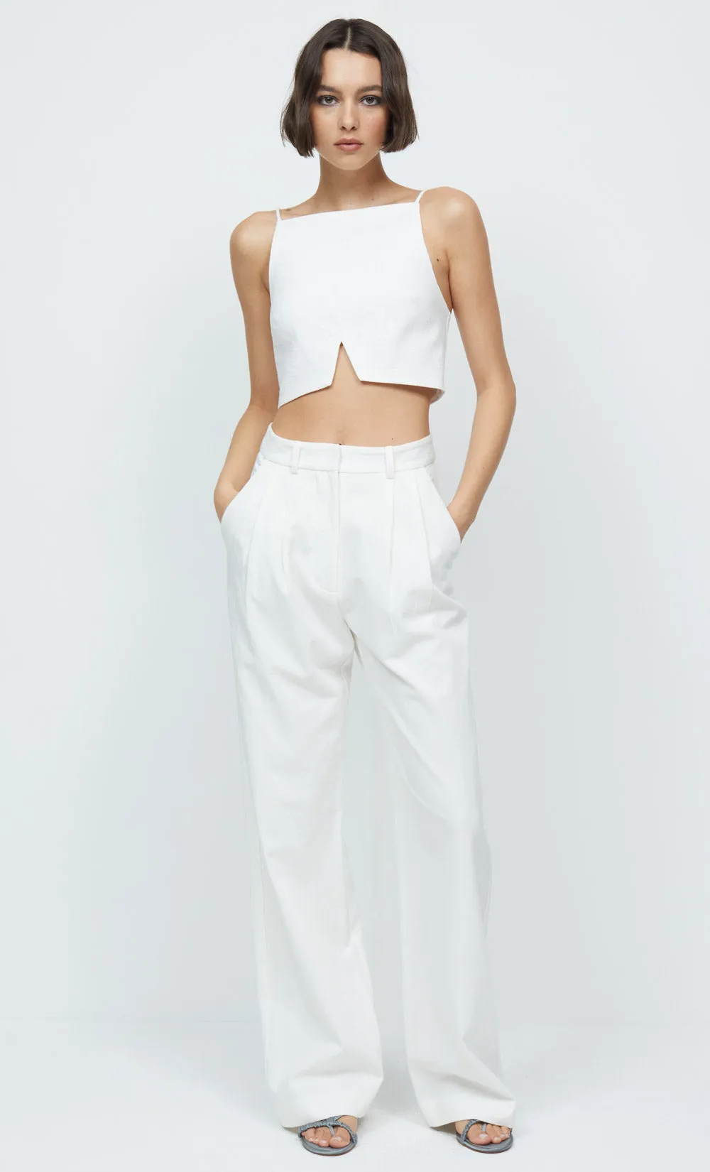 KATE CROPPED TOP - IVORY sold by bec + bridge