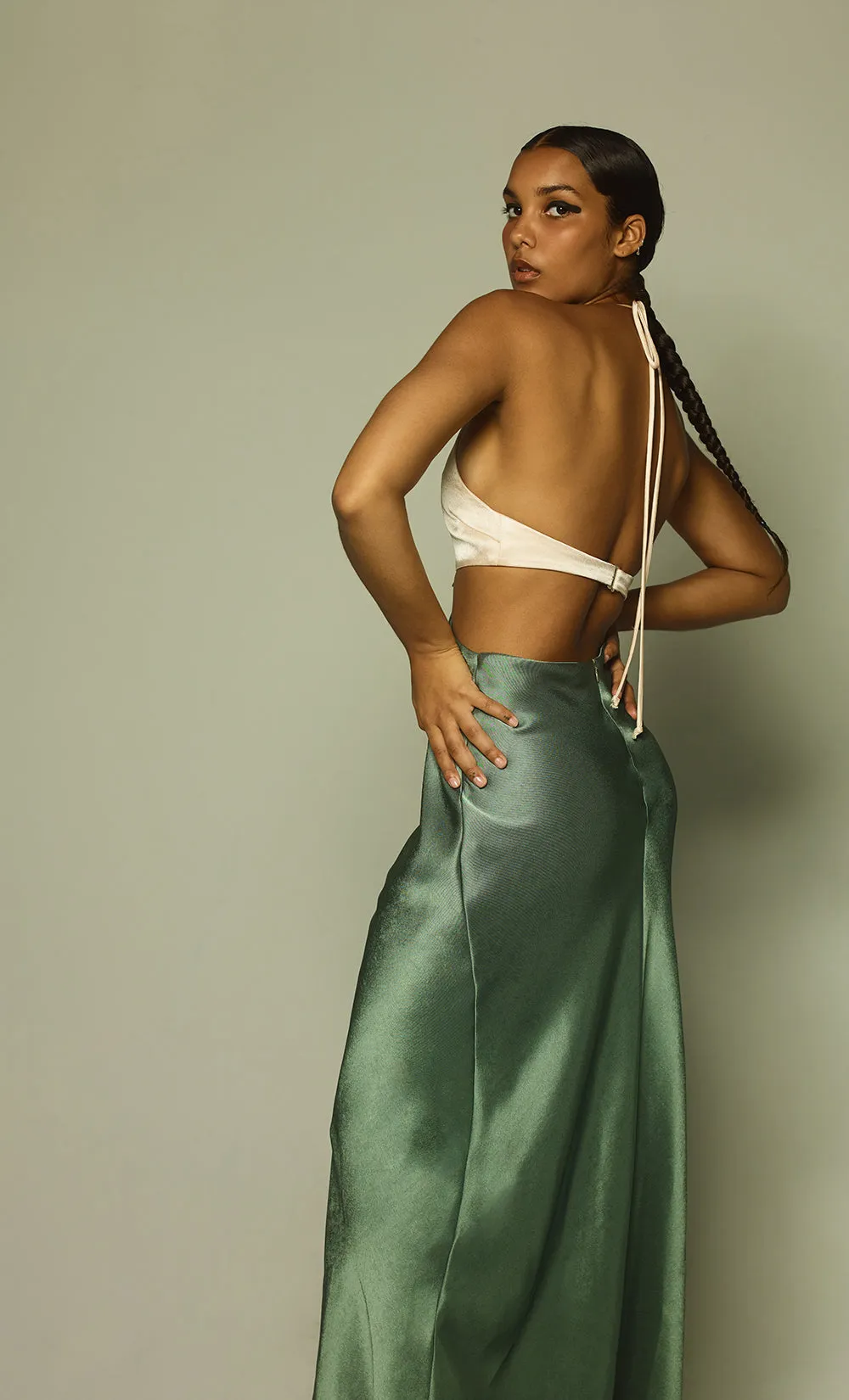 CARRIE HALTER MAXI DRESS - MULTI GREEN sold by bec + bridge product image thumbnail 2