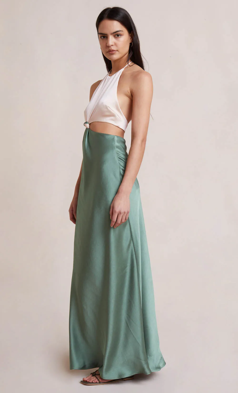 CARRIE HALTER MAXI DRESS - MULTI GREEN sold by bec + bridge product image thumbnail 4