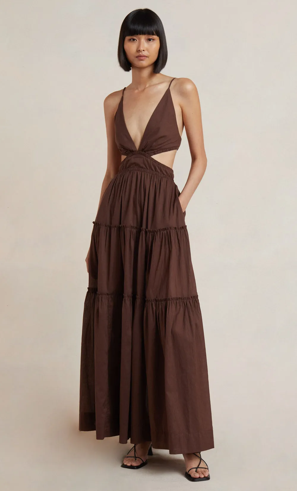CARLA V MAXI DRESS - CHOCOLATE sold by bec + bridge product image thumbnail 2