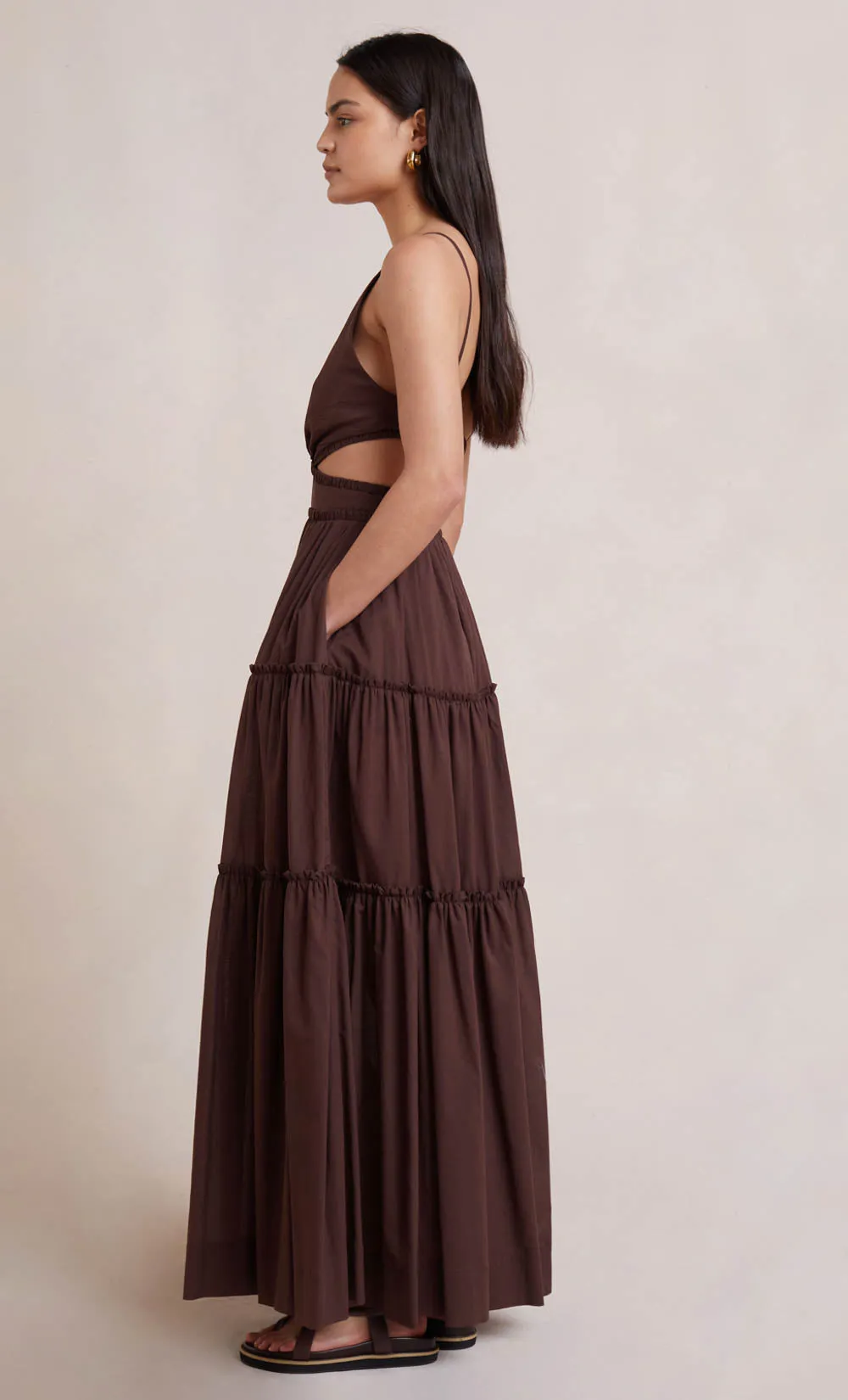 CARLA V MAXI DRESS - CHOCOLATE sold by bec + bridge product image thumbnail 5