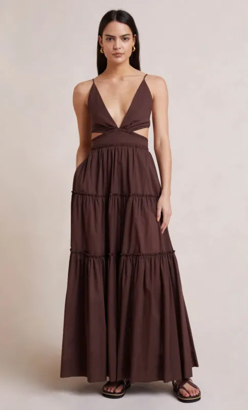 CARLA V MAXI DRESS - CHOCOLATE sold by bec + bridge