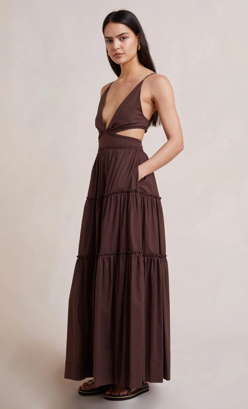 CARLA V MAXI DRESS - CHOCOLATE sold by bec + bridge product image thumbnail 4