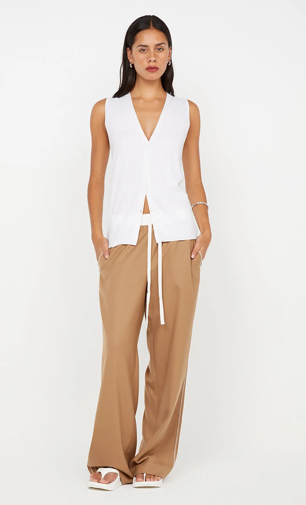 ILUKA BUTTONED VEST - WHITE sold by bec + bridge