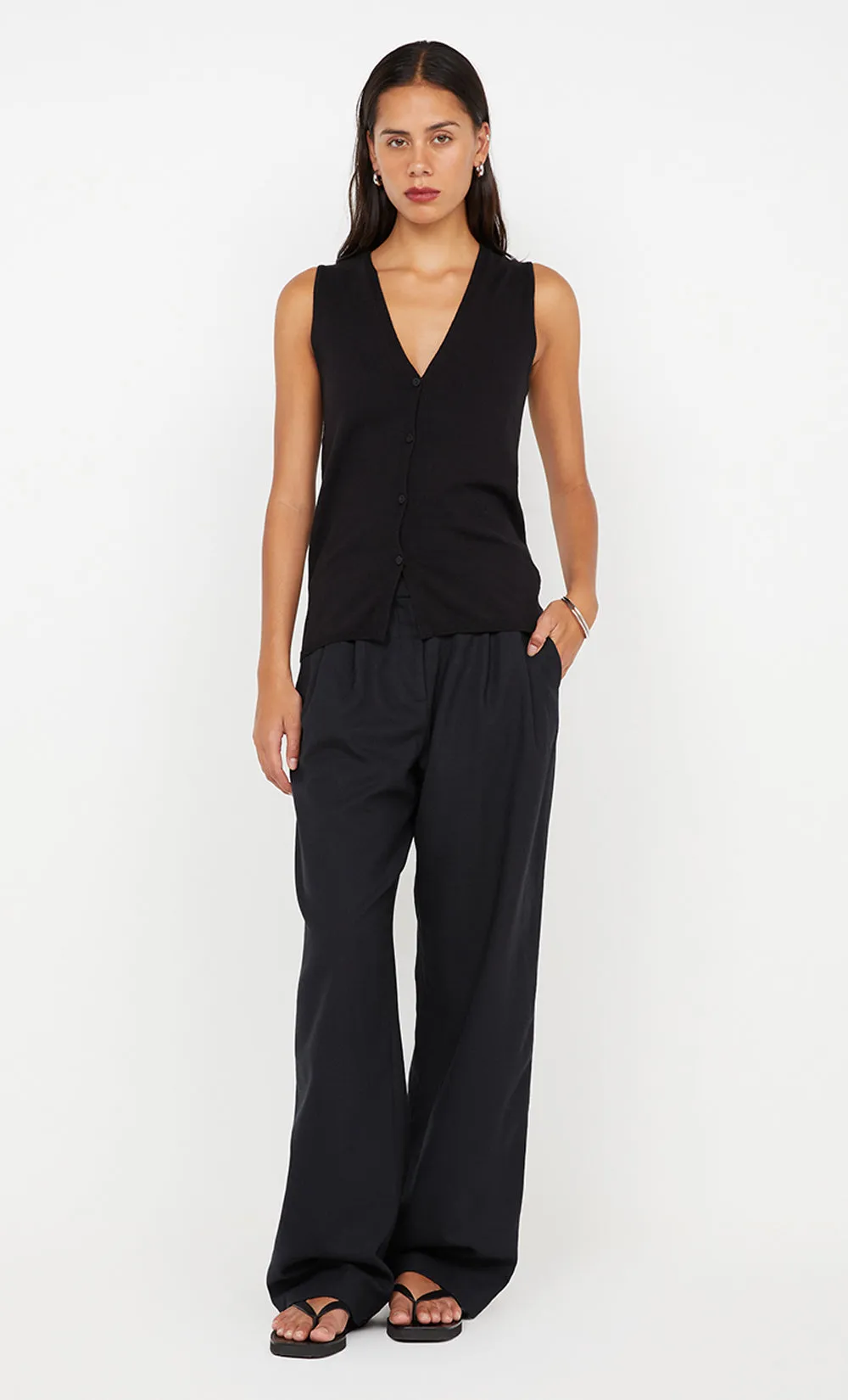ILUKA BUTTONED VEST - BLACK sold by bec + bridge