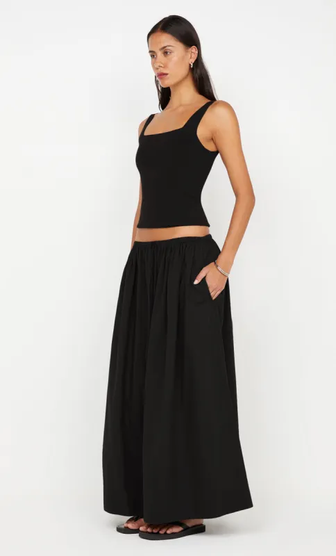 ELEANOR DRAWCORD MAXI SKIRT - BLACK sold by bec + bridge