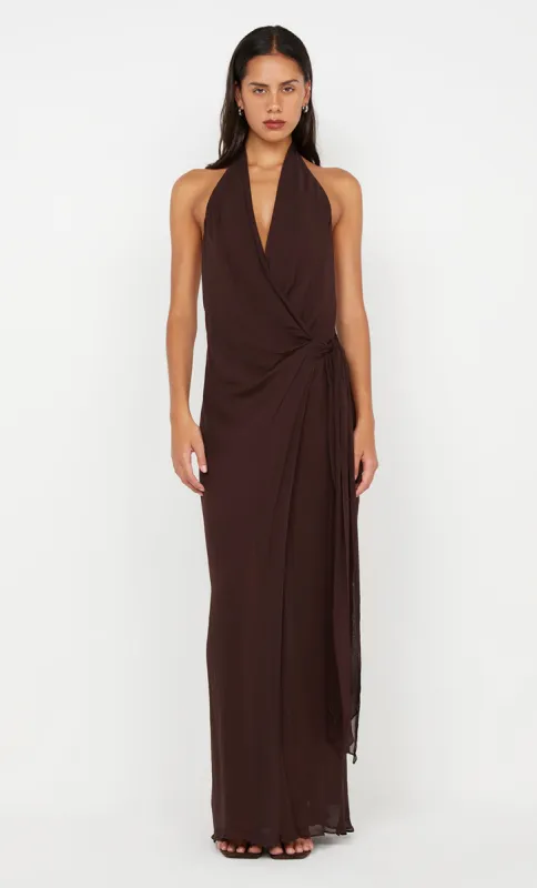 SONEVA WRAP DRESS - DARK CHOCOLATE sold by bec + bridge