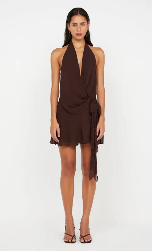 CELYSE MINI DRESS - DARK CHOCOLATE sold by bec + bridge