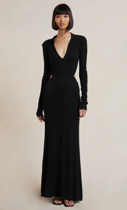MILA KNIT LONG SLEEVE MAXI DRESS - BLACK sold by bec + bridge