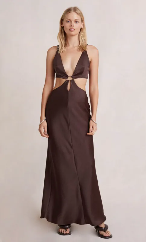 FELIX V MAXI DRESS - CHOCOLATE sold by bec + bridge