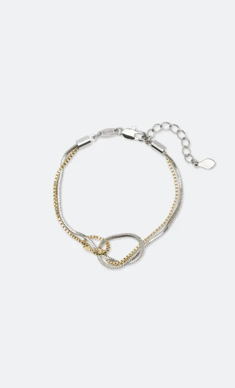 DUAL CHAIN KNOT BRACELET - GOLD/SILVER sold by bec + bridge