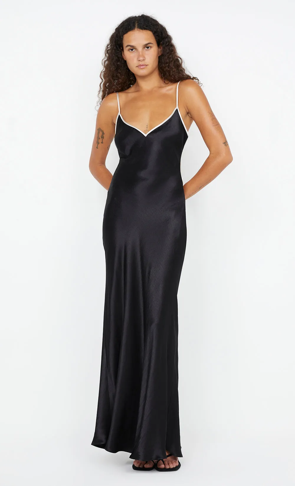 SOL TIE MAXI DRESS - BLACK/SAND sold by bec + bridge