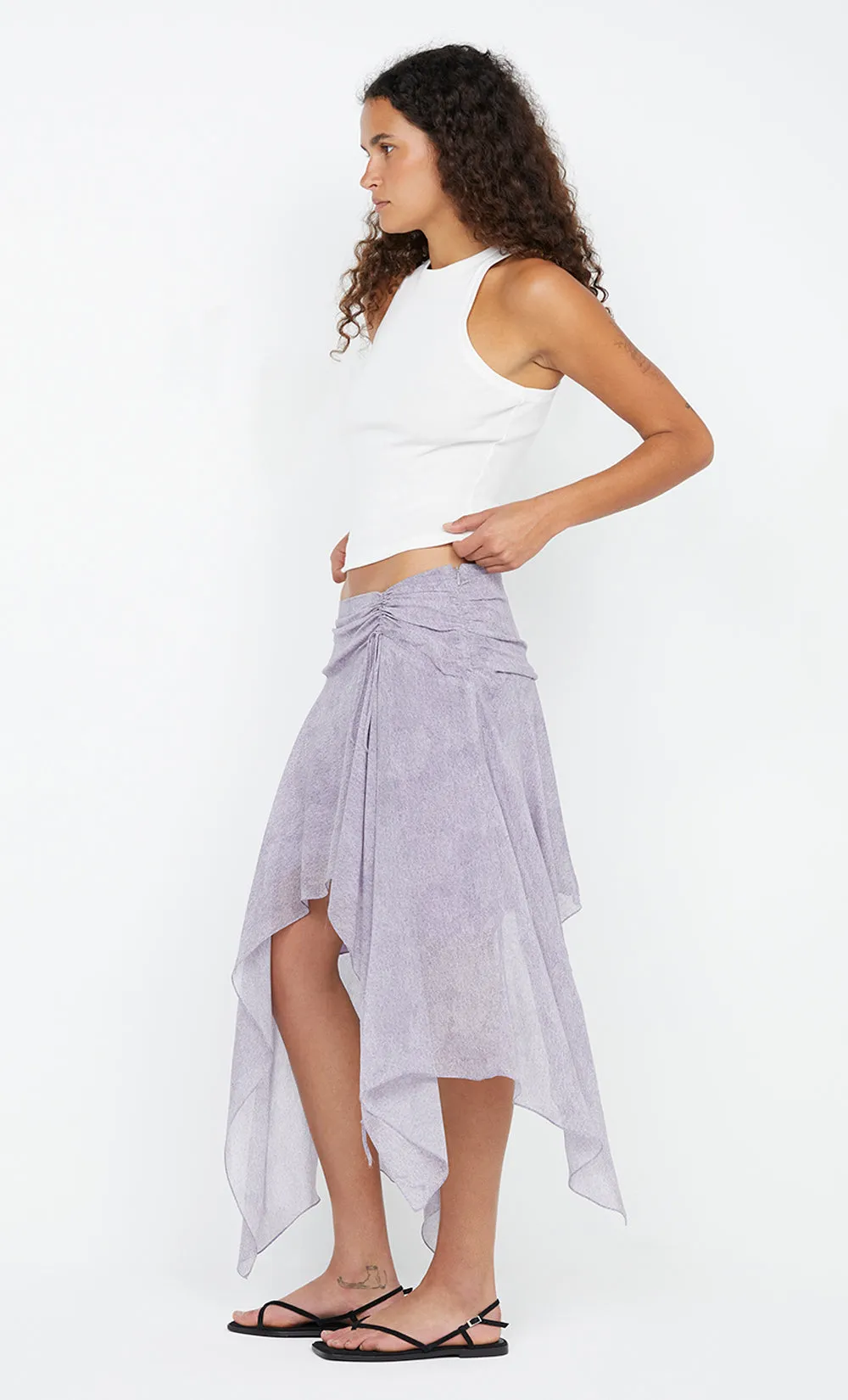 TALLIS ASYM SKIRT - LILAC DENIM PRINT sold by bec + bridge product image thumbnail 3
