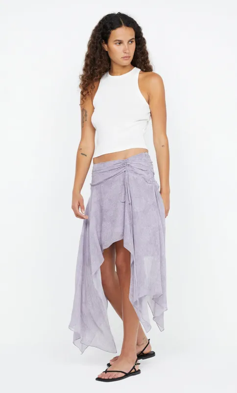 TALLIS ASYM SKIRT - LILAC DENIM PRINT sold by bec + bridge