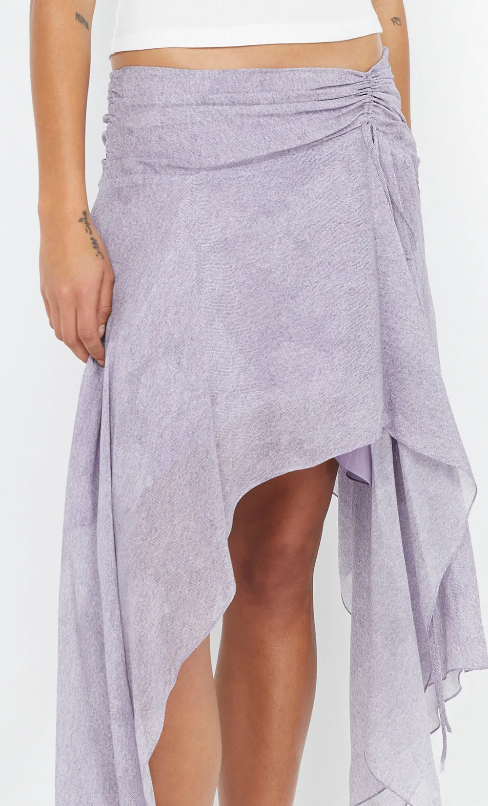 TALLIS ASYM SKIRT - LILAC DENIM PRINT sold by bec + bridge product image thumbnail 5