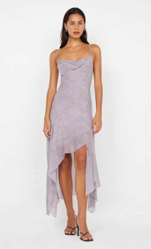 TALLIS ASYM DRESS - LILAC DENIM PRINT sold by bec + bridge