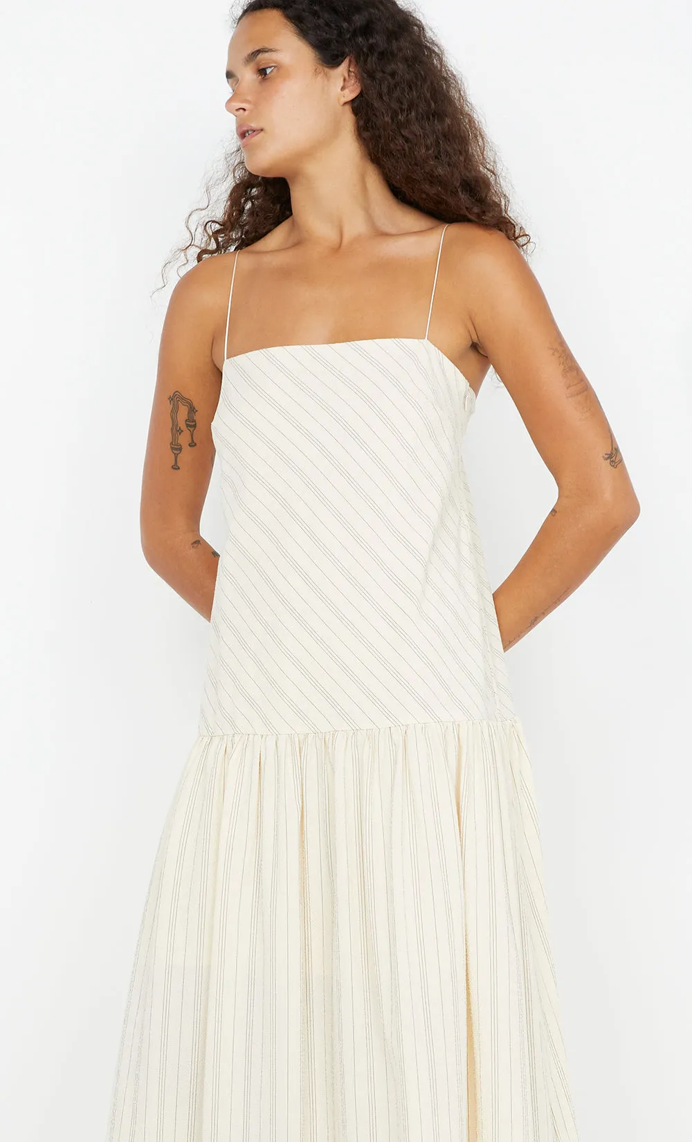 PEYSON MAXI DRESS - CREAM/BLACK STRIPE sold by bec + bridge product image thumbnail 2